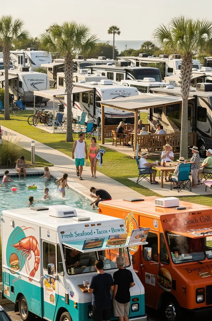 Коворкинг-кабинка с рабочим столом и комфортным стулом для удалённой работы в путешествии.